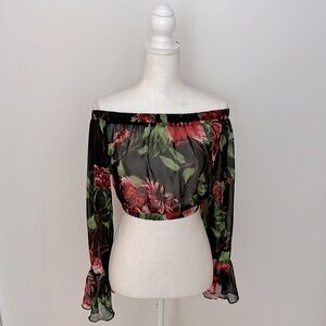 Bell Sleeve Crop Top